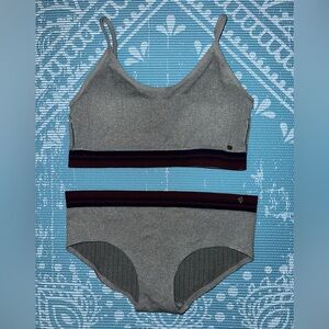 Lucky Brand Grey Lounge Bra Panty Set NWOT